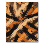 Brown Beige Black Orange Brushstrokes Rug