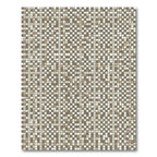 Neutral Tan Plaid Checkered Squares Rug