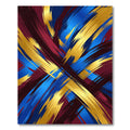 Bold Blue Gold Crimson Swirls Rug