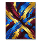 Bold Blue Gold Crimson Swirls Rug