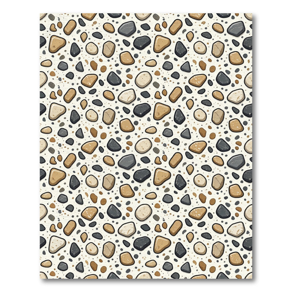 Neutral Earthy Pebble Stone Mosaic Rug