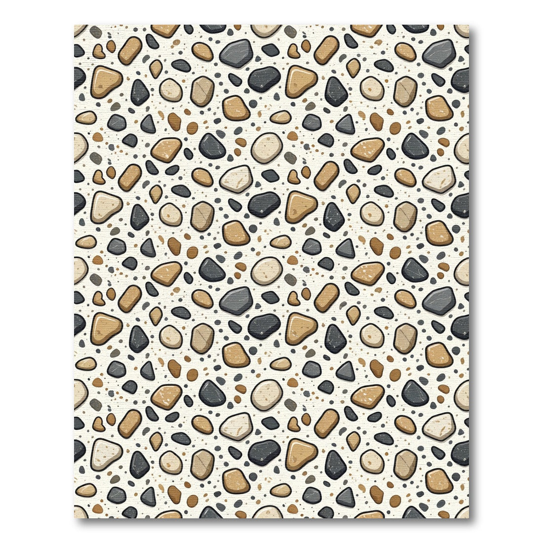 Neutral Earthy Pebble Stone Mosaic Rug