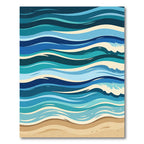 Abstract Blue Wave Ocean Shore Rug