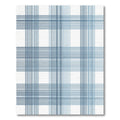 Coastal Blue Plaid Grid Rug