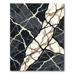 Modern Black and White Geode Abstract Rug