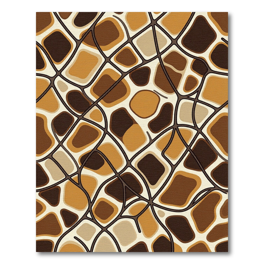 Brown Geometric Organic Shapes Rug