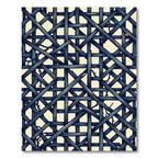 Geometric Navy Blue Lattice Twig Grid Rug