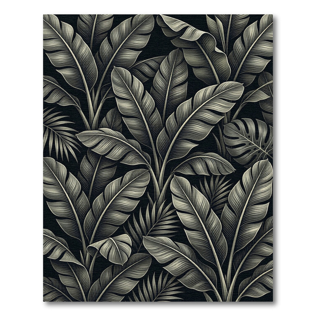 Monochromatic Tropical Banana Leaf Harmony Rug