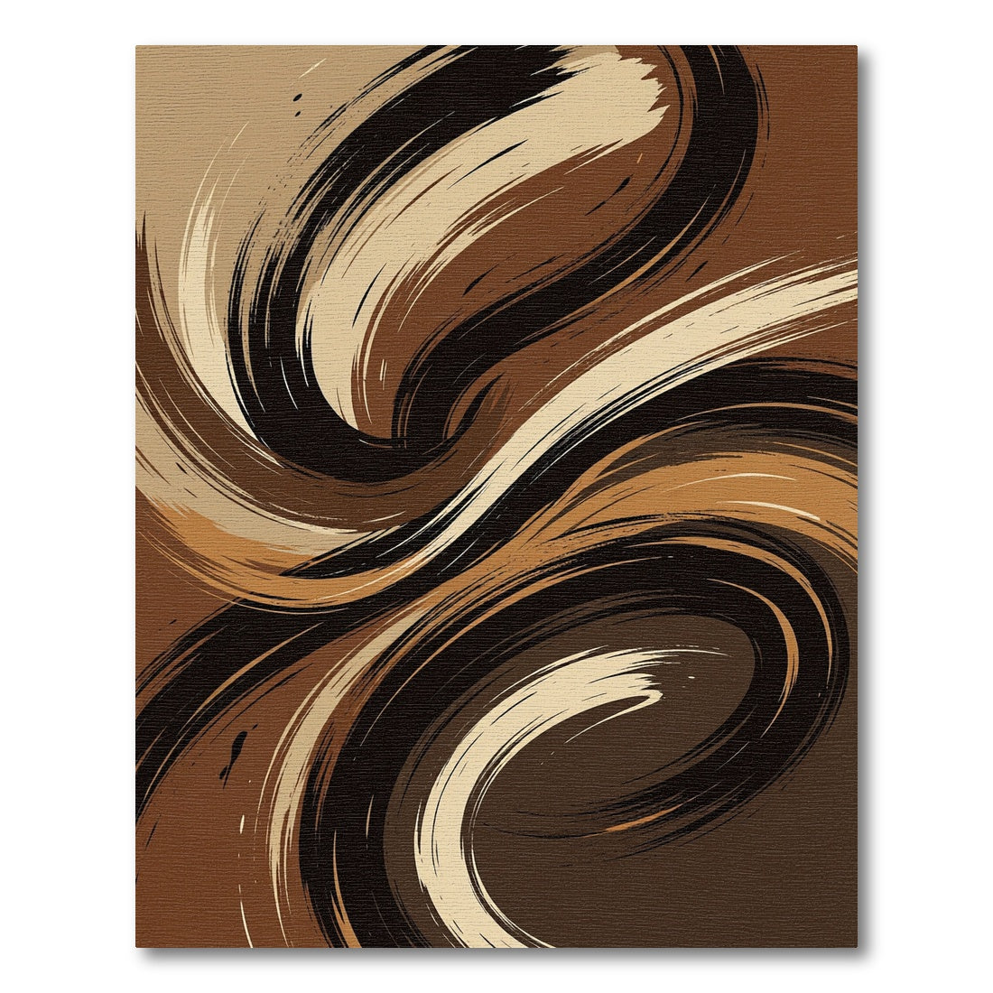 Earthy Swirl Abstract Contemporary Rug