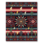 Southwestern Sunset Cactus Lightning Medallion Rug