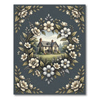 Botanical Wreath House Charcoal Floral Rug