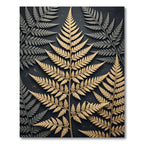 Golden Fern Botanical Charcoal Backdrop Rug
