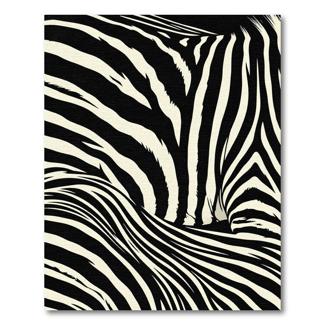 Bold Black Cream Animalistic Strokes Rug
