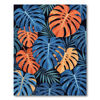 Abstract Tropical Monstera Leaf Duo Tone Rug
