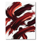 Bold Red Brush Stroke Abstraction Rug