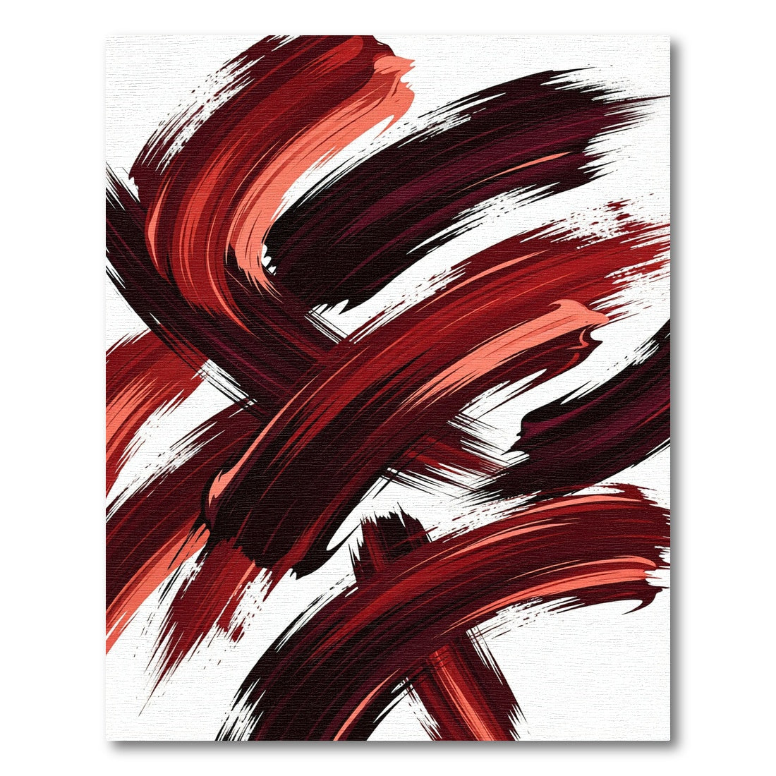 Bold Red Brush Stroke Abstraction Rug