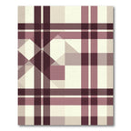 Crimson Mauve Plaid Geometric Overlay Rug