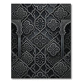 Dark Gray Ornamental Arabesque Medallion Rug