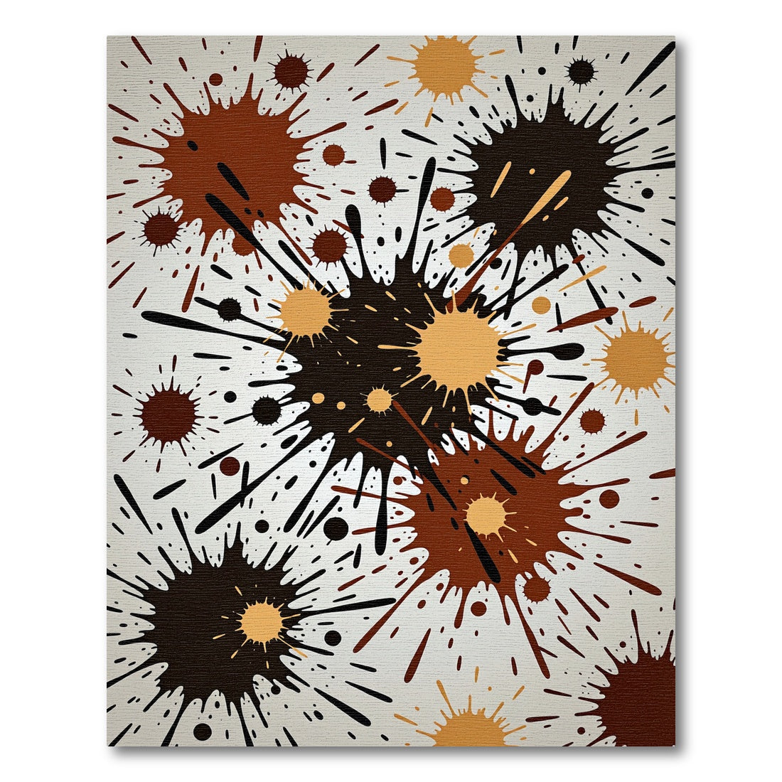 Abstract Earthy Brown Ink Splatter Rug