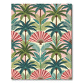 Tropical Pink Palm Frond Fan Rug