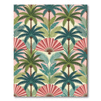 Tropical Pink Palm Frond Fan Rug
