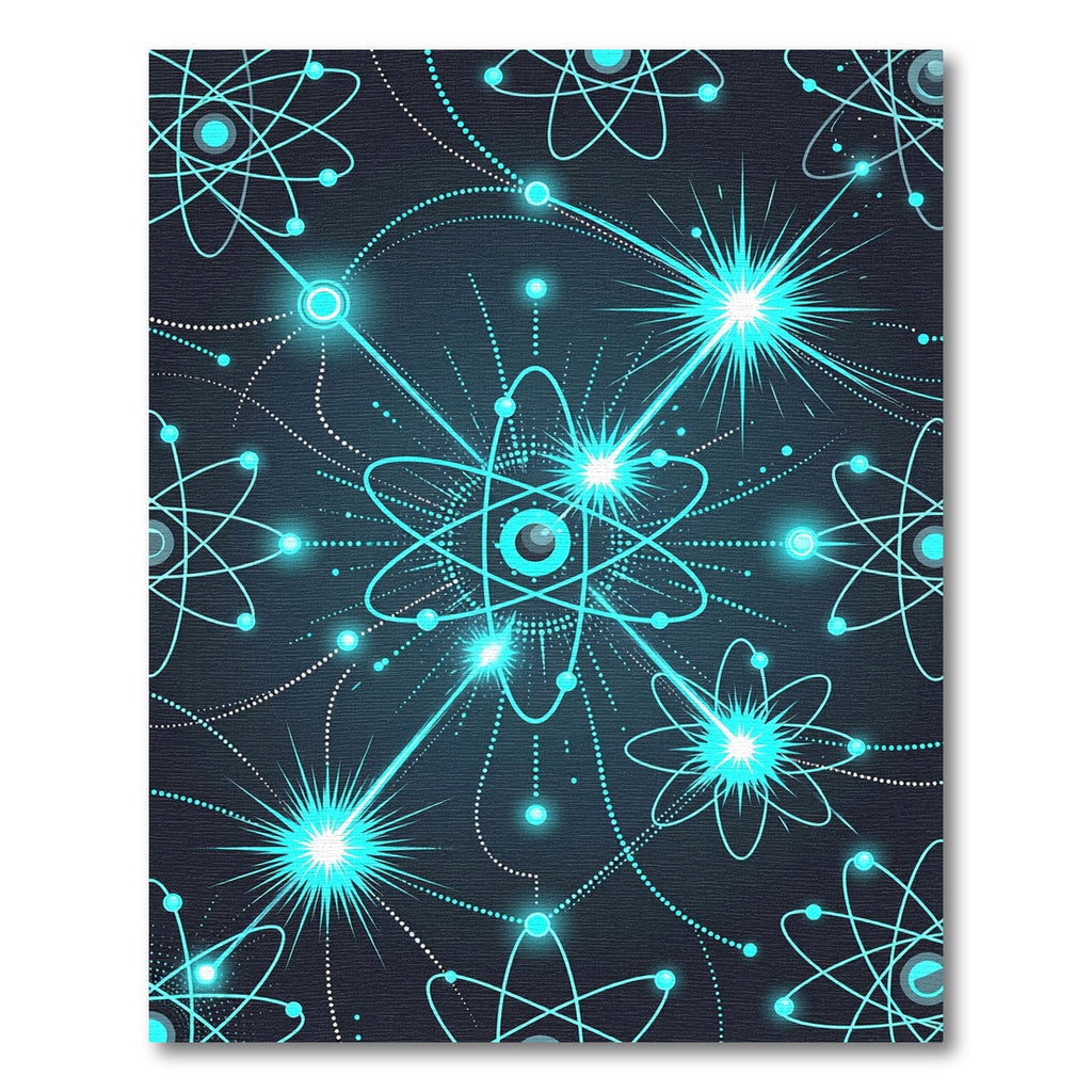 Electric Blue Atomic Burst Network Rug