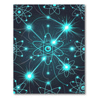 Electric Blue Atomic Burst Network Rug