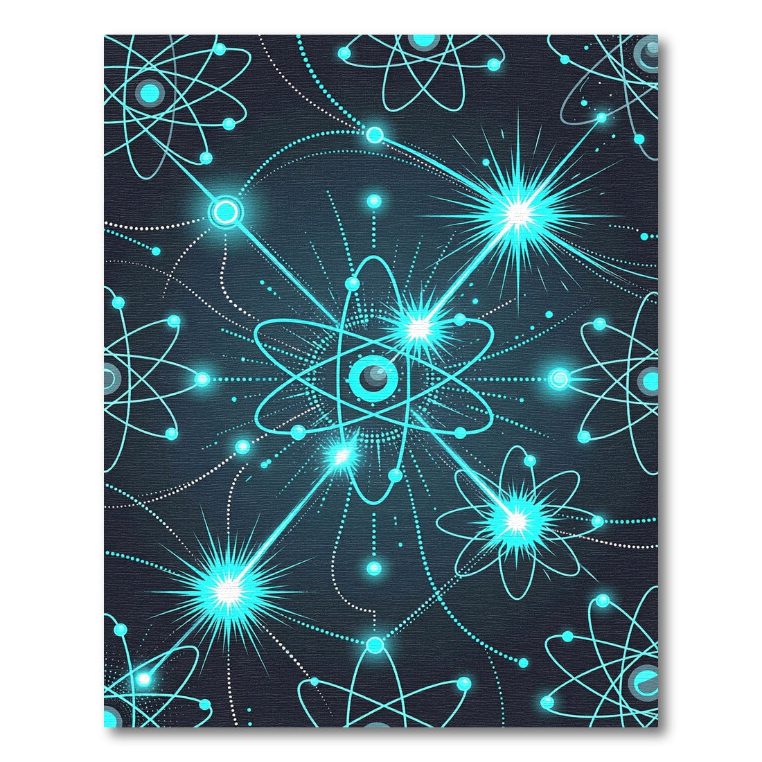 Electric Blue Atomic Burst Network Rug