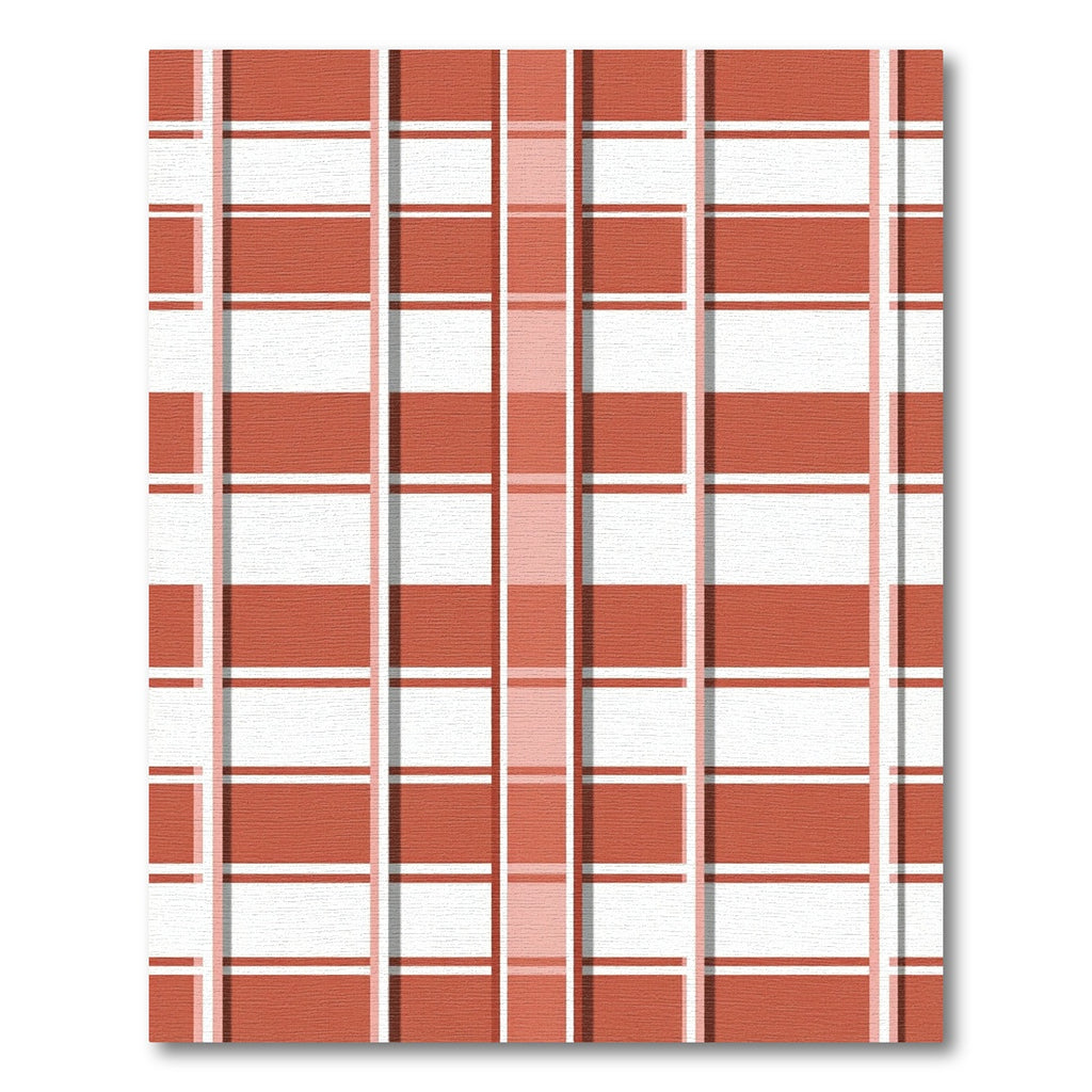Terracotta White Bold Plaid Rug