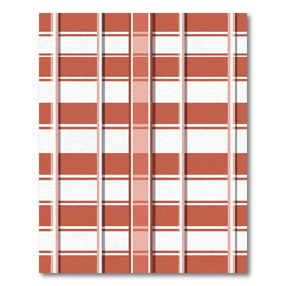Terracotta White Bold Plaid Rug