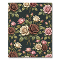 Vintage Pink Brown Cream Roses Garden Rug