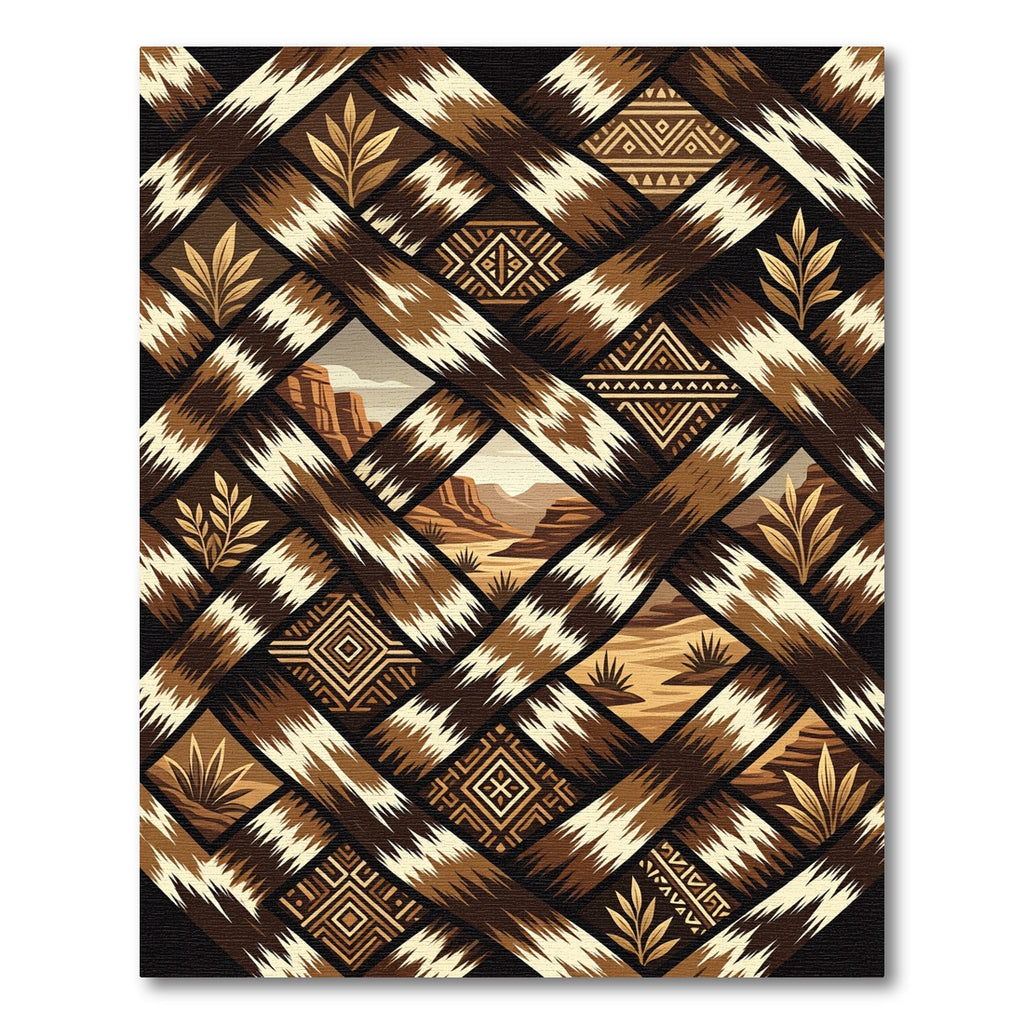 Woven Earthy Desert Landscape Medallion Rug