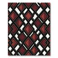 Geometric Crimson Diamond Lattice Grid Rug