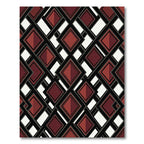 Geometric Crimson Diamond Lattice Grid Rug