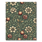 Botanical Pomegranate Forest Green Foliage Rug