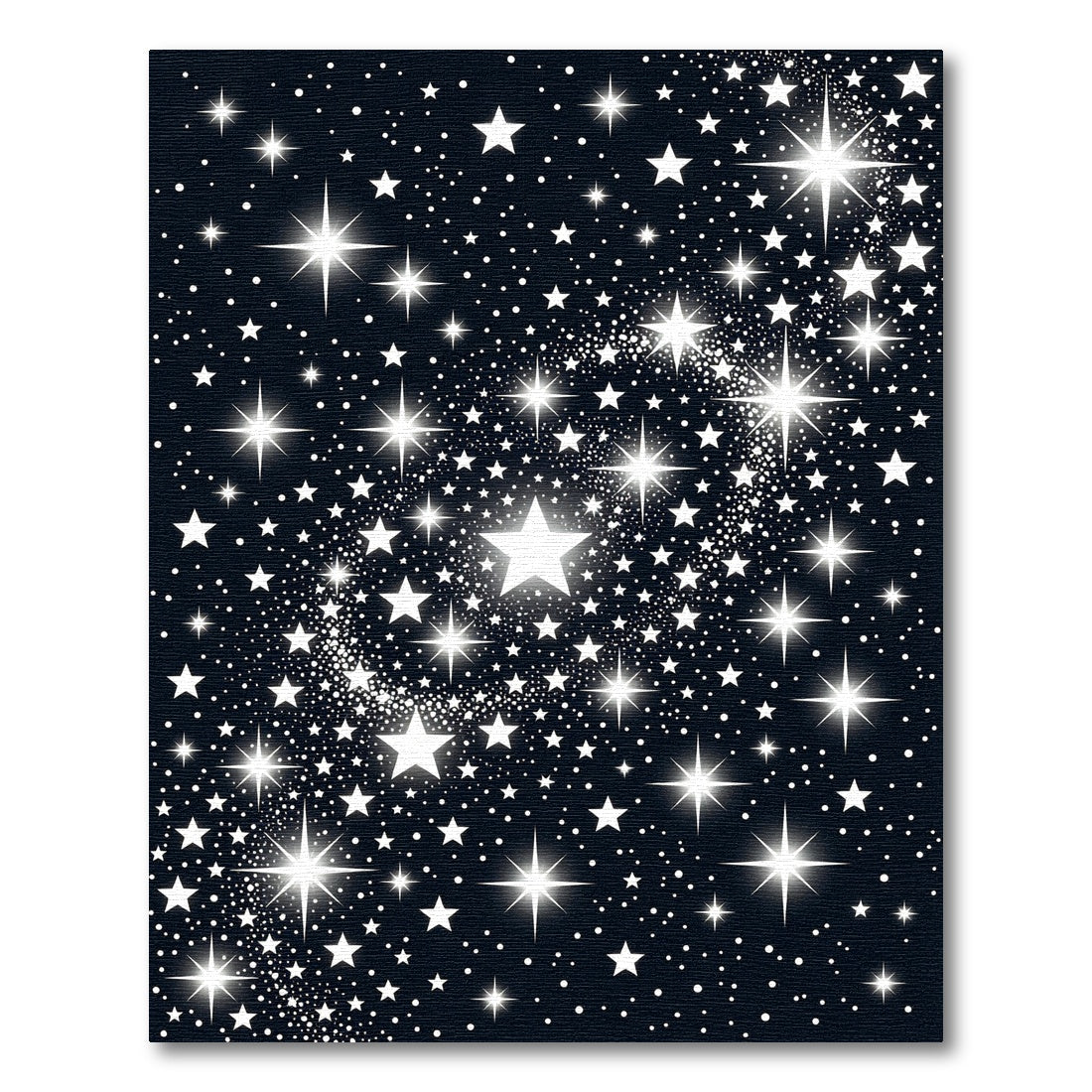 Cosmic White Stars Midnight Rug