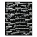Monochromatic Tactical Firearms Smoke Illustration Rug