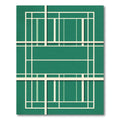 Modern Geometric Emerald Linear Grid Rug