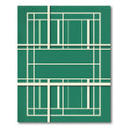 Modern Geometric Emerald Linear Grid Rug