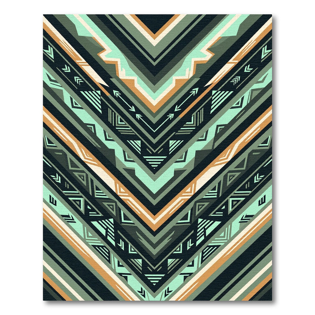 Coastal Teal Earthy Chevron Zigzag Rug