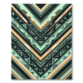 Coastal Teal Earthy Chevron Zigzag Rug