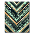 Coastal Teal Earthy Chevron Zigzag Rug
