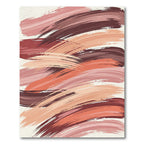 Abstract Terracotta Ochre Brushstroke Sweep Rug