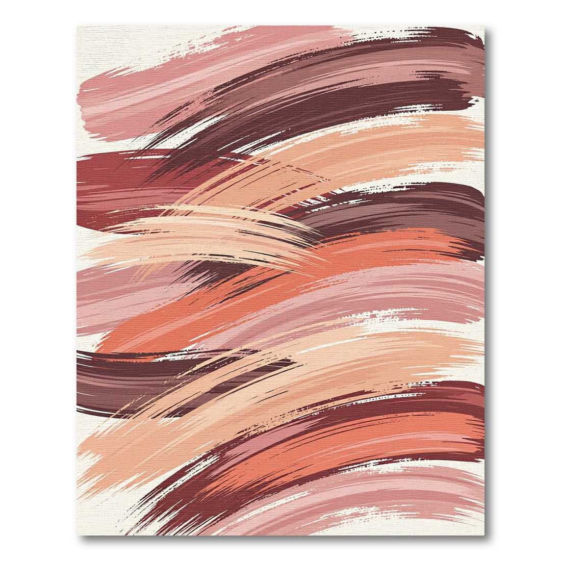 Abstract Terracotta Ochre Brushstroke Sweep Rug