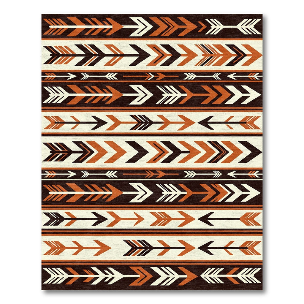 Tribal Arrows Brown Cream Rug
