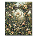 Elegant Golden Floral Arch Gate Art Rug