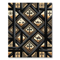 Black and Gold Desert Cross Lattice Rug