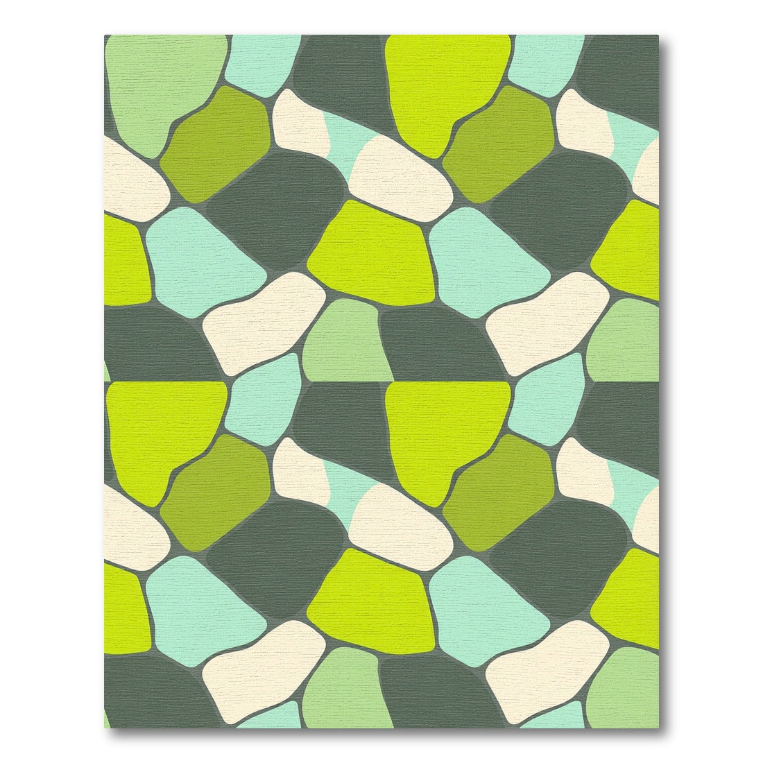 Modern Lime Green Abstract Organic Pebble Rug