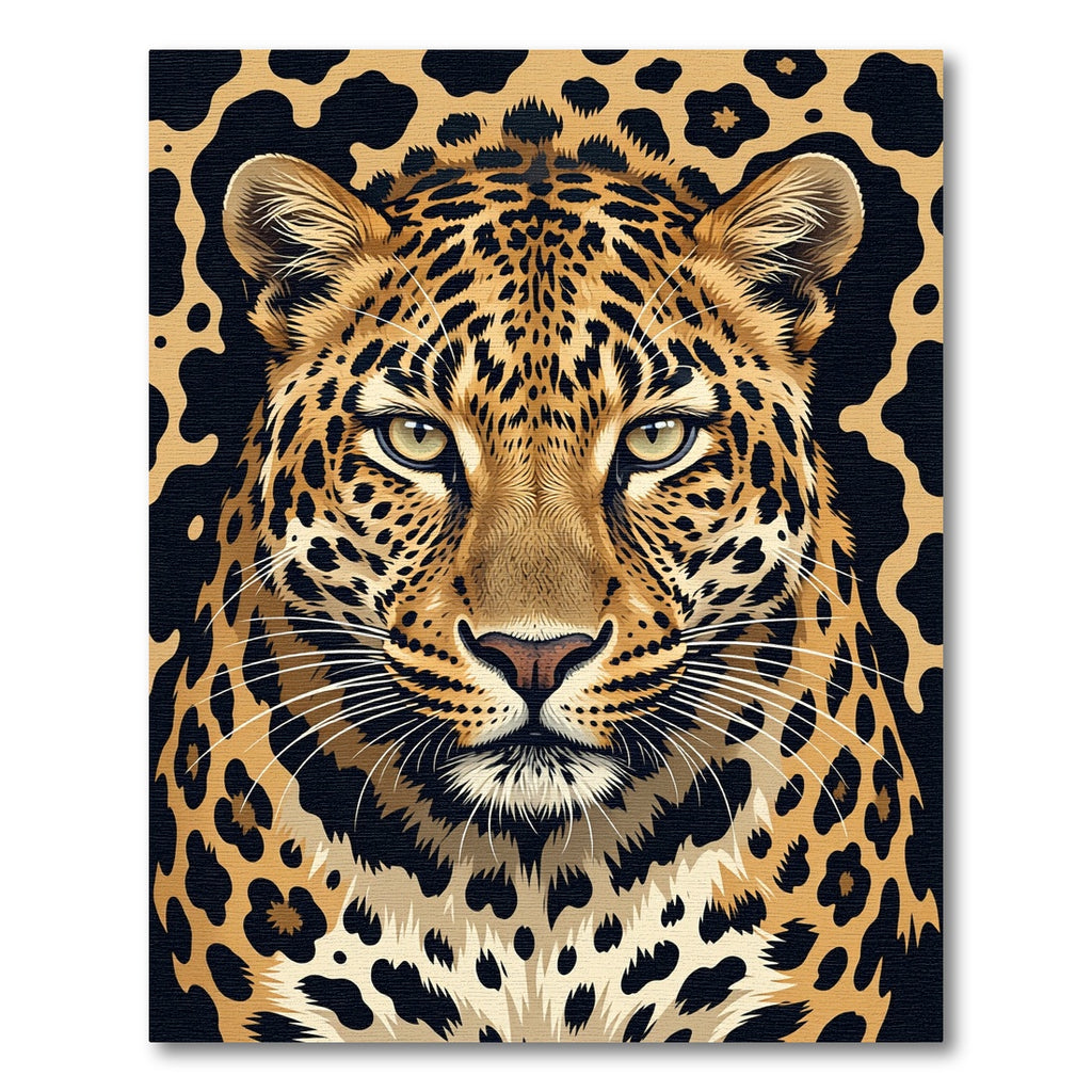Golden Leopard Spots Abstract Rug
