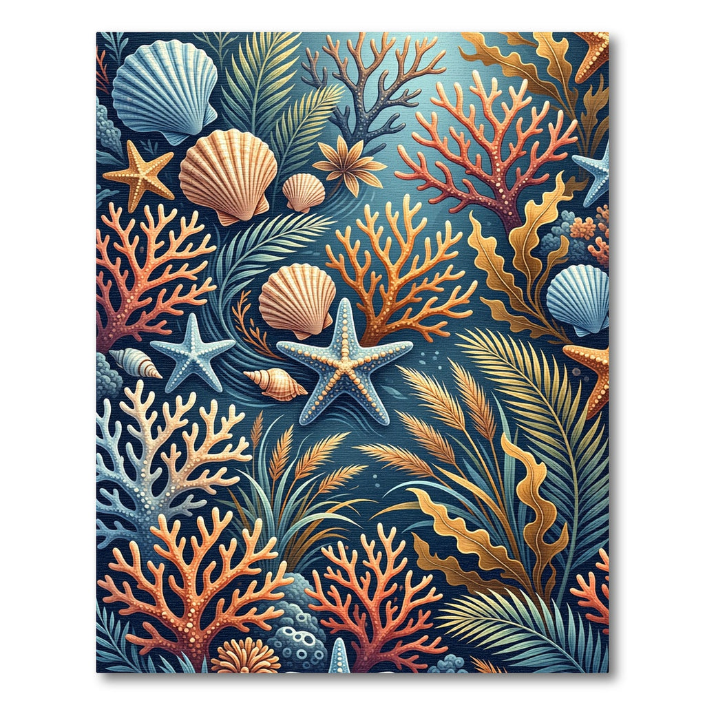 Undersea Coral Starfish Shell Garden Rug